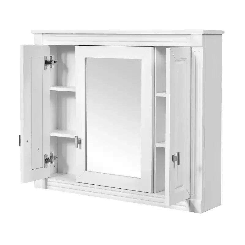 Armoire à pharmacie rectangulaire à montage en surface de 34 po L x 28 po H avec miroir et étagères réglables