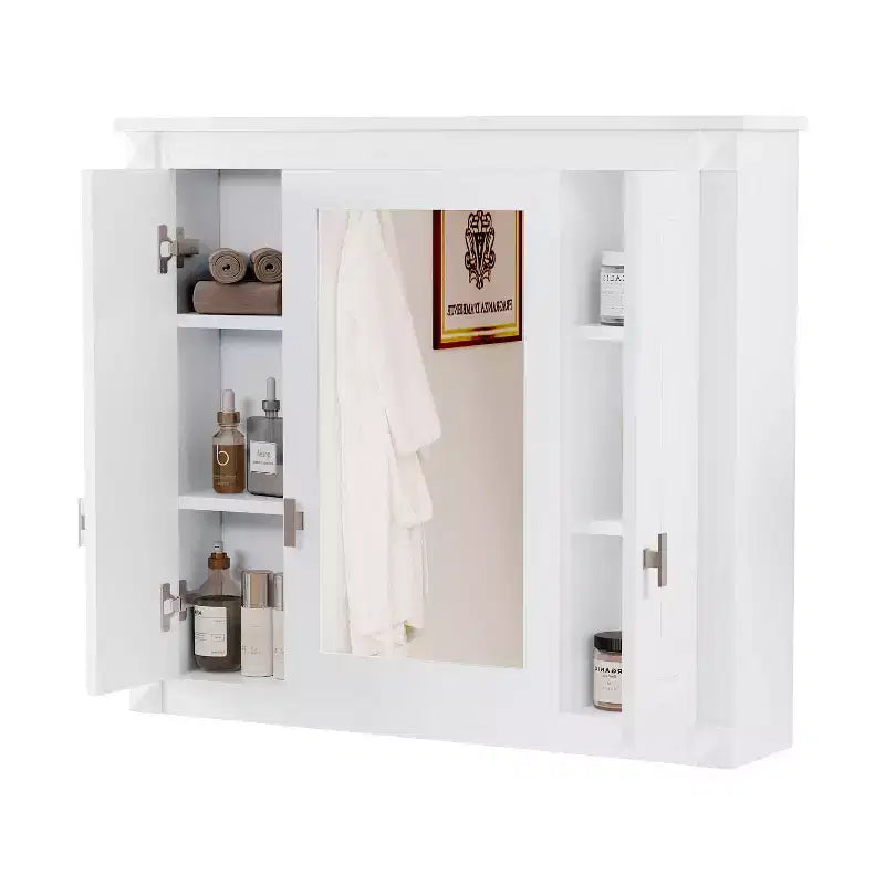 Armoire à pharmacie rectangulaire à montage en surface de 34 po L x 28 po H avec miroir et étagères réglables