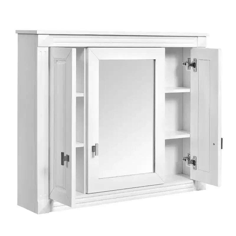 Armoire à pharmacie rectangulaire à montage en surface de 34 po L x 28 po H avec miroir et étagères réglables