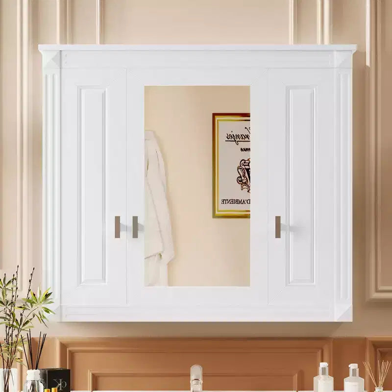 Armoire à pharmacie rectangulaire à montage en surface de 34 po L x 28 po H avec miroir et étagères réglables