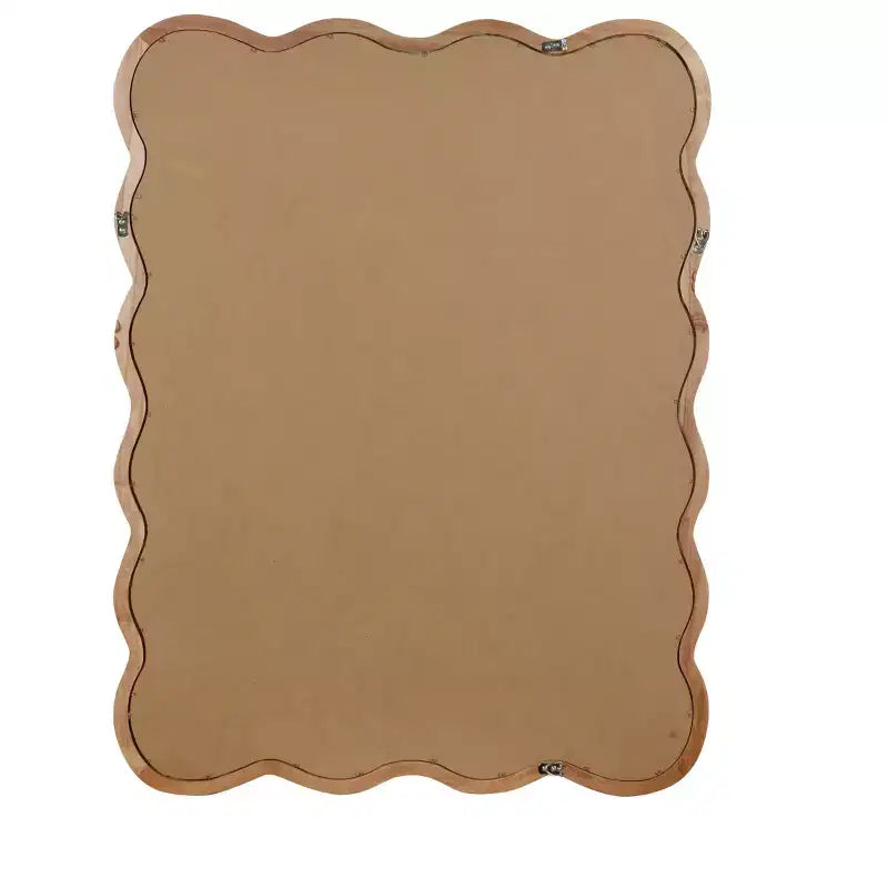 Miroir décoratif 30 x 40 en bois massif rectangulaire ondulé, miroir mural moderne de style ferme pour chambre, salle de bain, salon, entrée, bois naturel