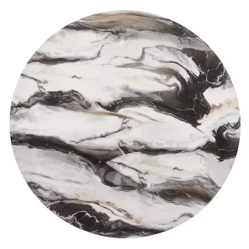Table à manger ronde moderne en faux marbre avec pied central, 4 places, 120 cm