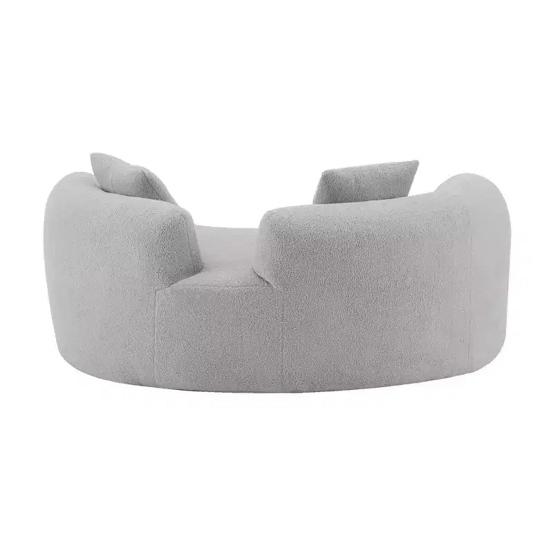 Causeuse incurvée en velours teddy rembourrée moderne de 66,93 po pour petits espaces et appartements, aucun assemblage requis