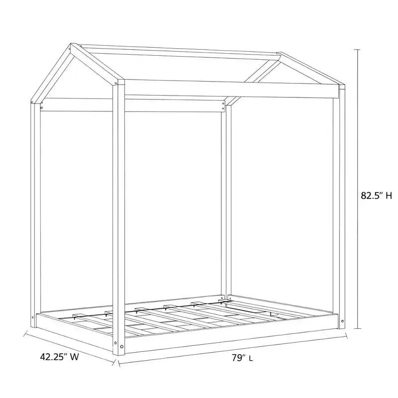 Lit cabane pour jumeaux, en bois de pin massif sans nœuds, cadre de lit pour enfants, pas besoin de sommier tapissier, 5 ans et plus